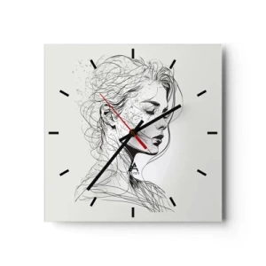 Nástěnné hodiny - Portrét v zamyšlení - 30x30 cm