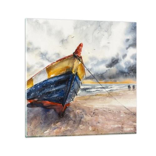 Obraz na skle - Odpočinek na břehu - 50x50 cm