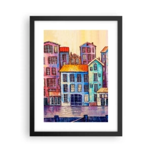 Plakát v černém rámu - Město jako z pohádky - 30x40 cm