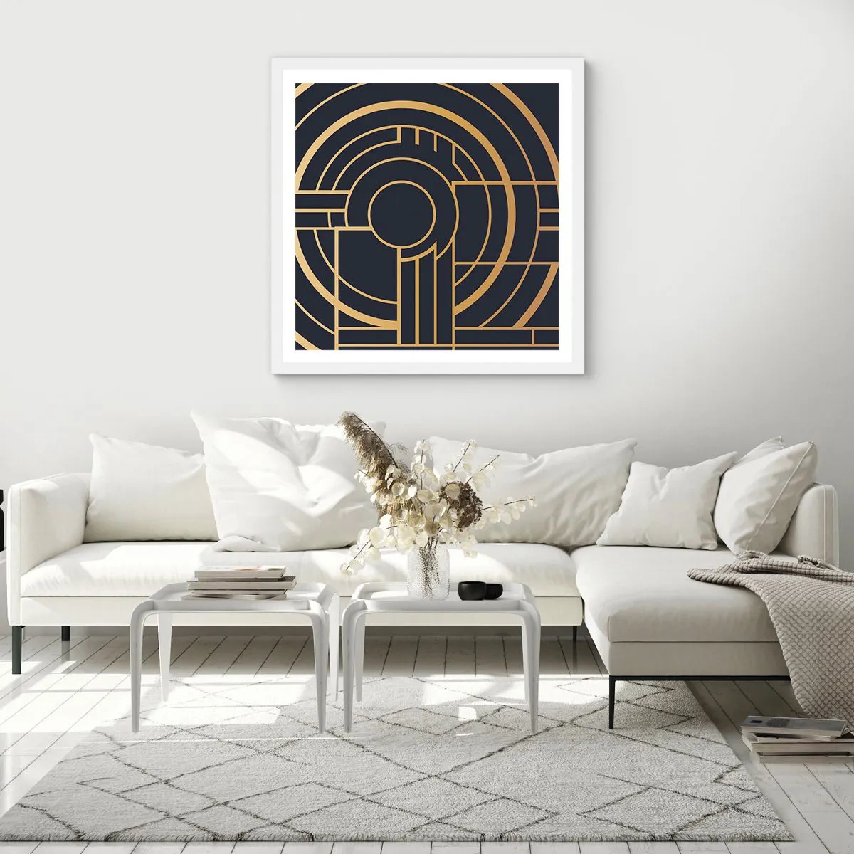 Plakát v bílém rámu - Obraty události - 40x40 cm