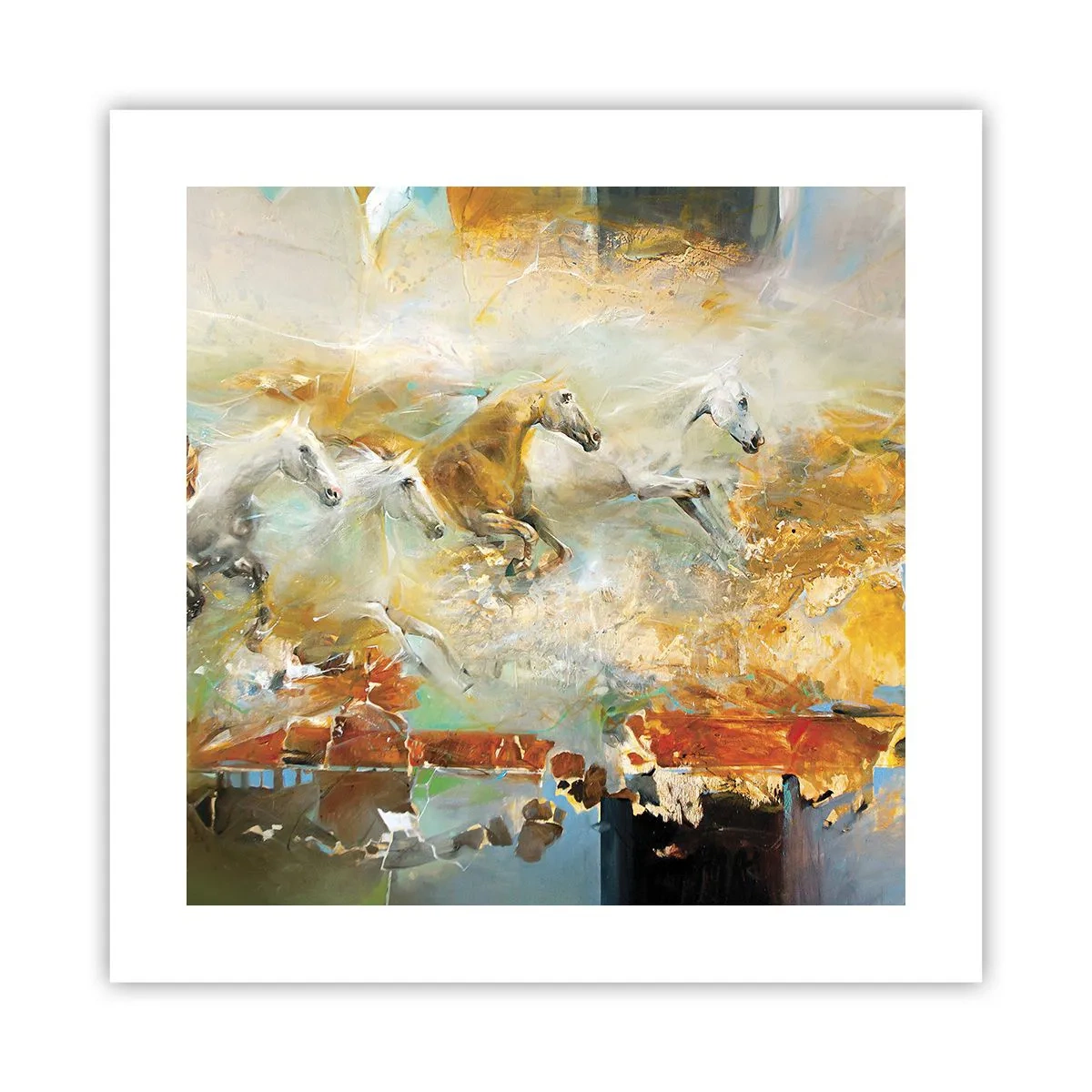Plakát - Cválá světlem - 40x40 cm