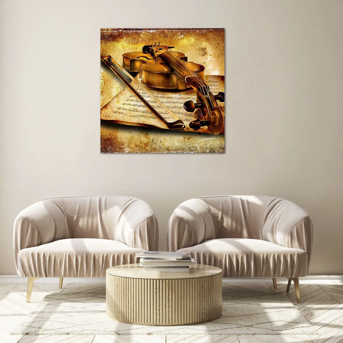 Obraz na skle - Okamžitě potřebný virtuóz - 30x30 cm