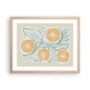 Plakát v rámu světlý dub - Etnický s abstraktním nádechem - 50x40 cm