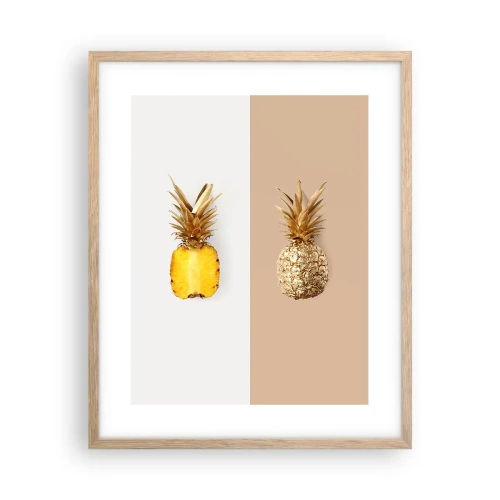 Plakát v rámu světlý dub - Ananas pro nás - 40x50 cm