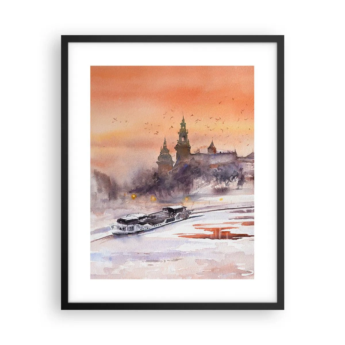 Plakát v černém rámu - Královský západ slunce - 40x50 cm