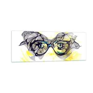 Obraz na skle - Přes modré brýle - 140x50 cm