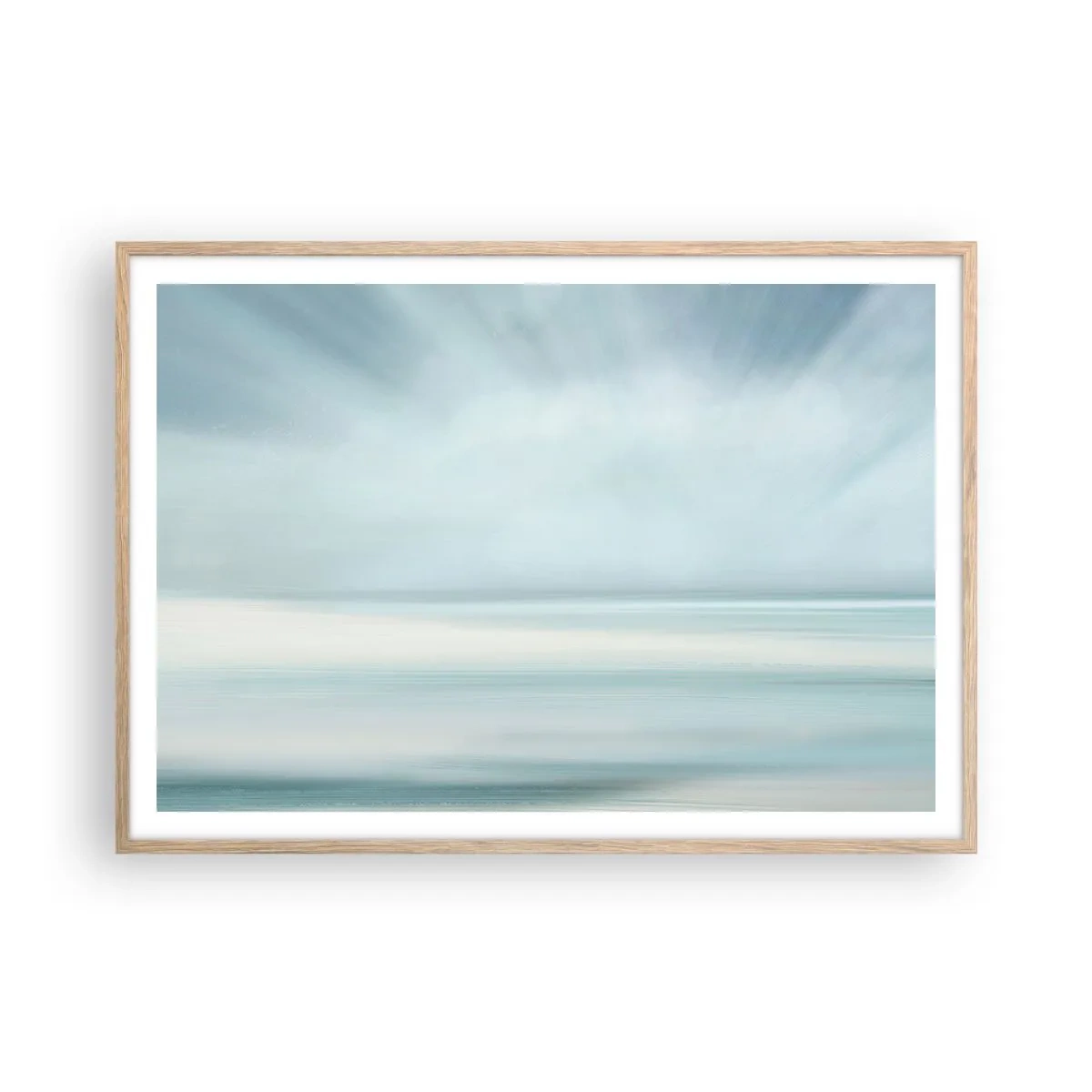 Plakát v rámu světlý dub - Klid až kam oko sahá - 100x70 cm