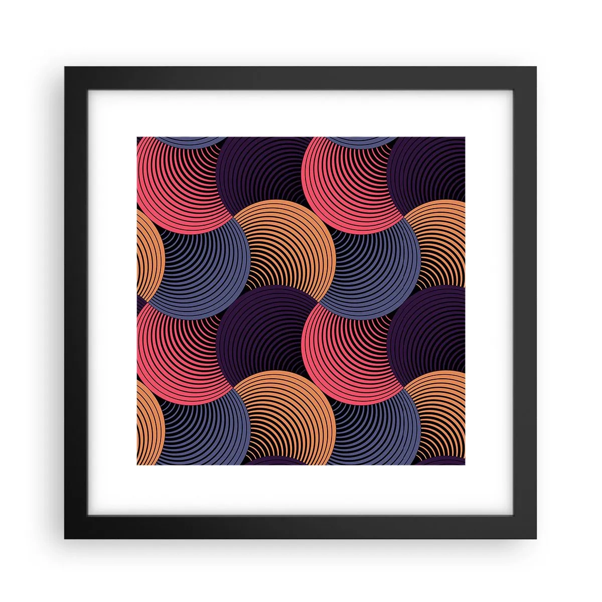 Plakát v černém rámu - V kruhovém rytmu - 30x30 cm