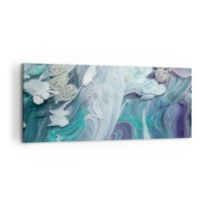 Obraz na plátně - Proudy modré - 100x40 cm