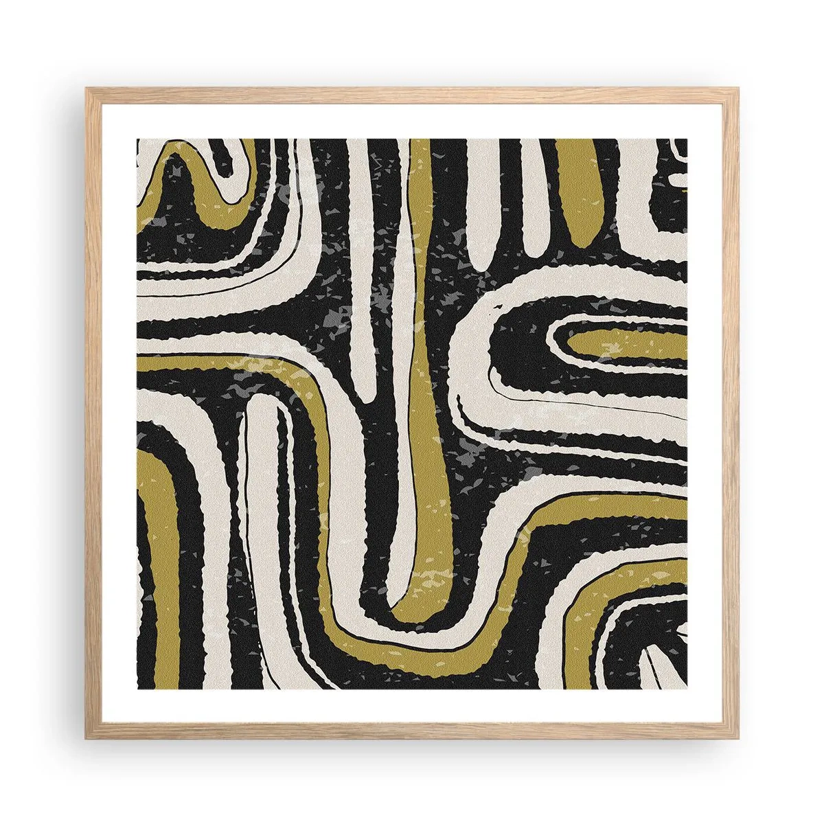 Plakát v rámu světlý dub - Kompozice: trakty a uličky - 60x60 cm