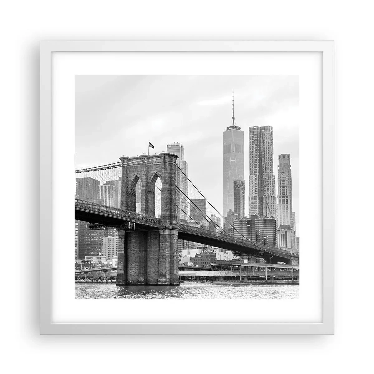 Plakát v bílém rámu - Newyorské zázraky - 40x40 cm
