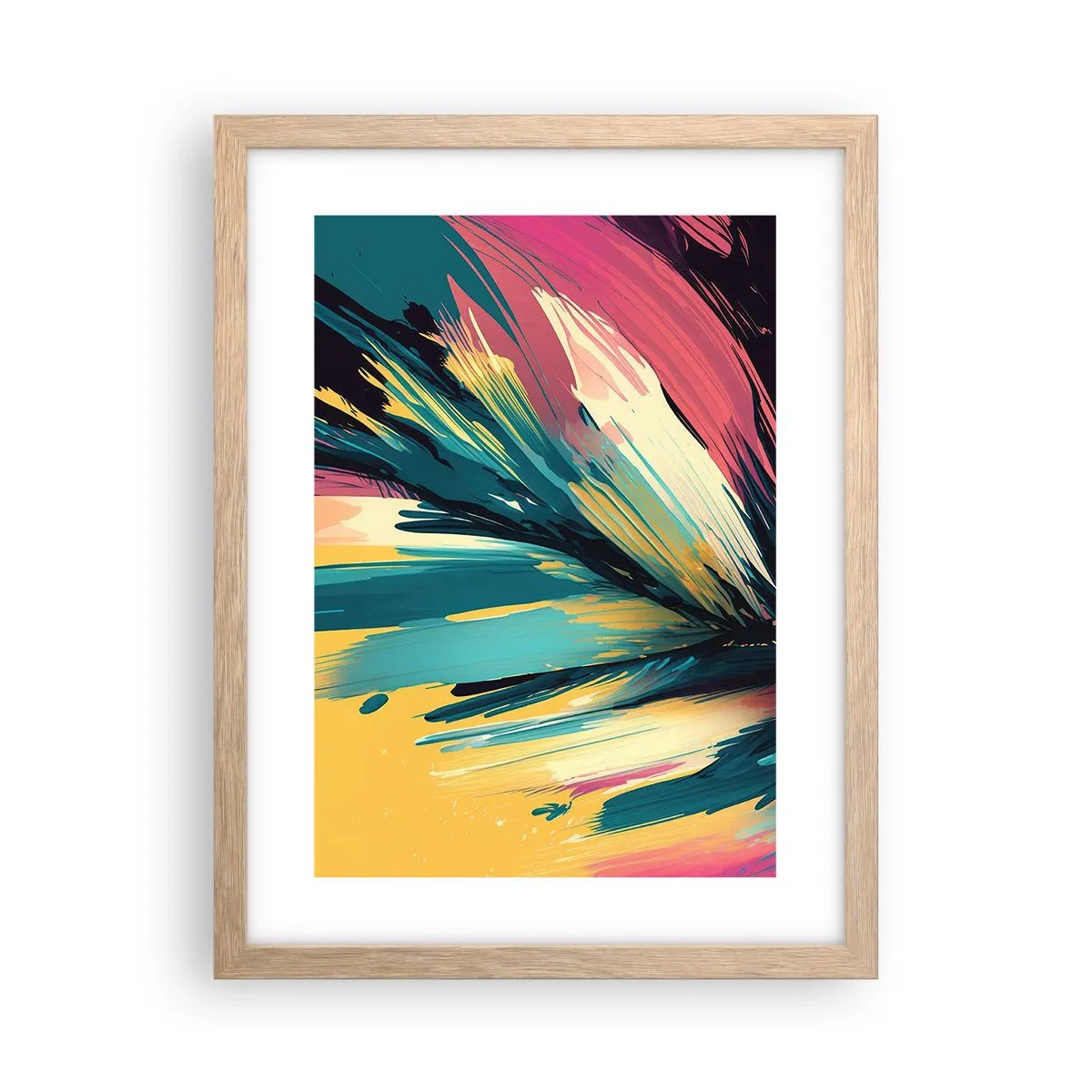 Plakát v rámu světlý dub - Kompozice – exploze radosti - 30x40 cm