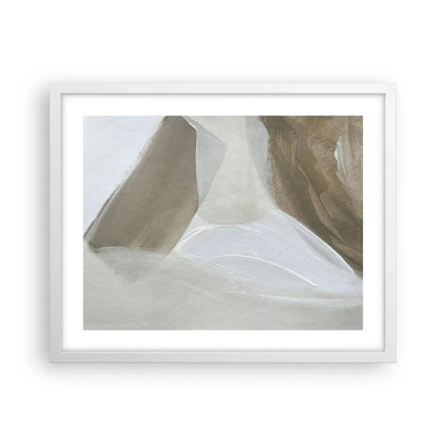 Plakát v bílém rámu - Vlna bílé - 50x40 cm