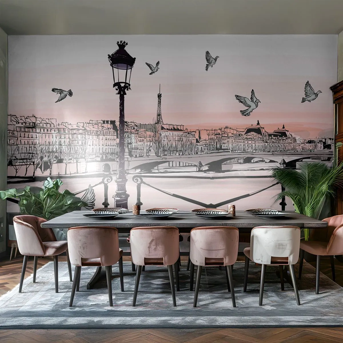 Fototapeta Samolepicí Deluxe Sticker - Nad střechami Paříže - Architektura, Město, Paříž - 250x175 cm