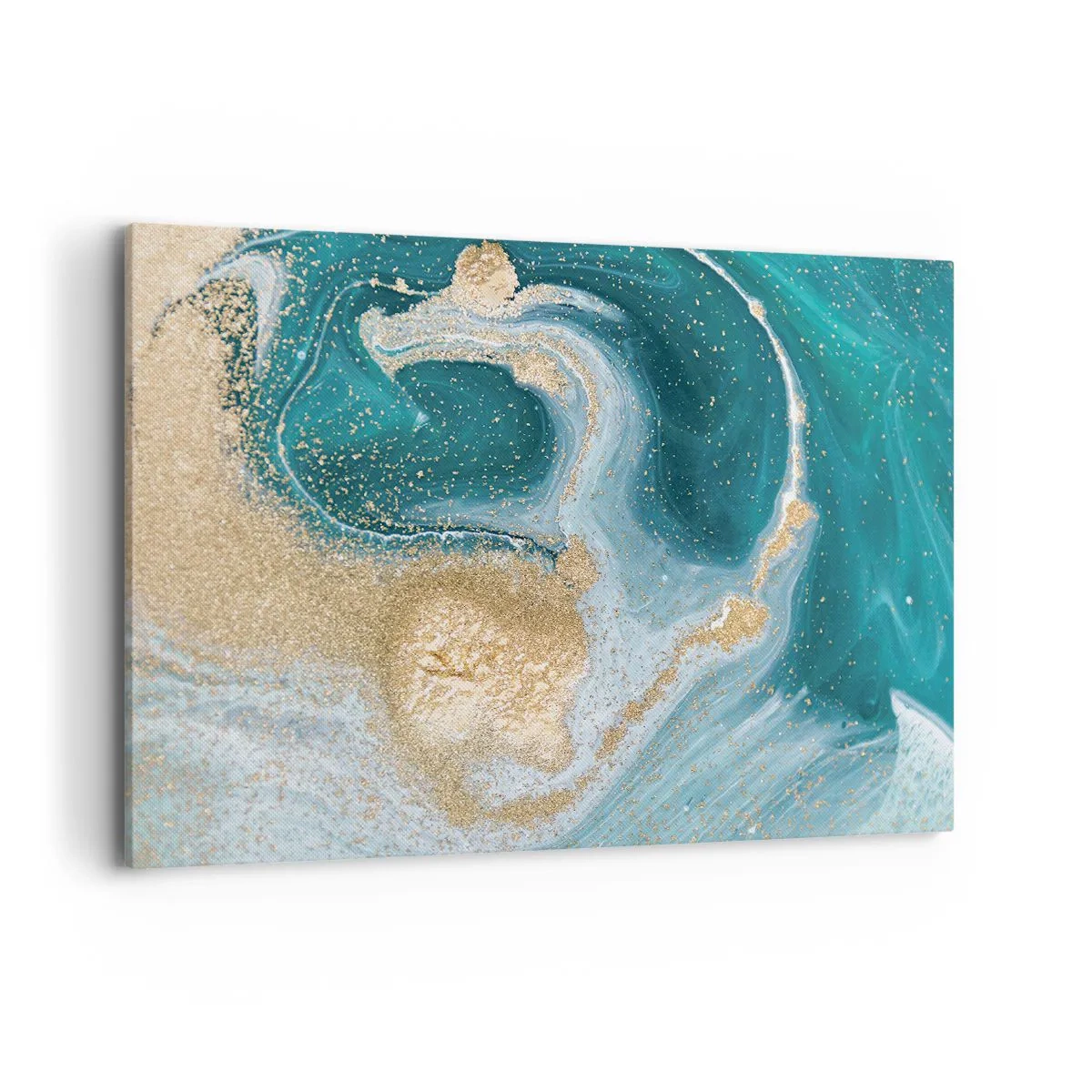 Obraz na plátně - Vír zlaté a tyrkysové - 100x70 cm