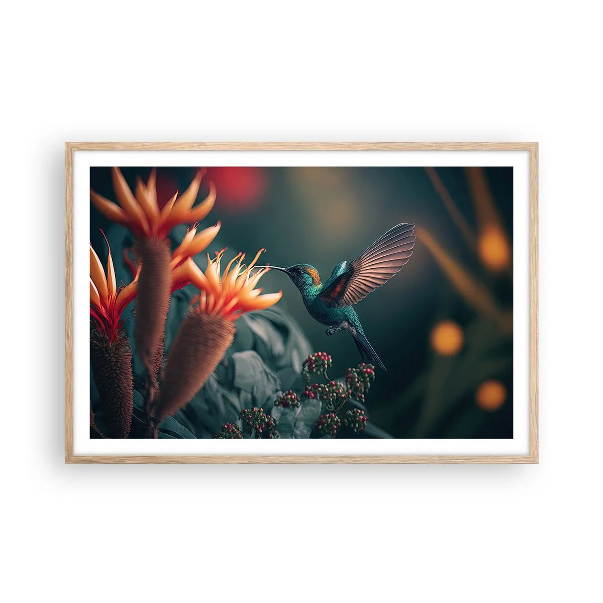 Plakát v rámu světlý dub - Skutečně pestrý život - 91x61 cm