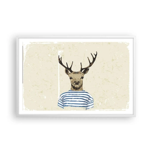 Plakát v bílém rámu - Protože mám rád pruhované košile! - 91x61 cm