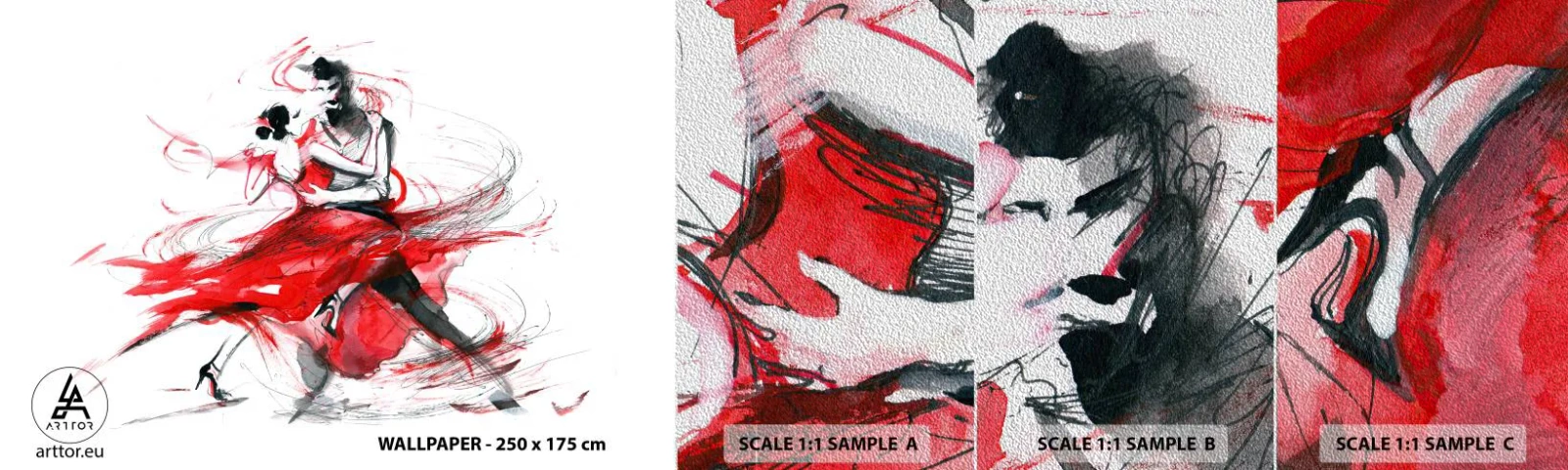 Vzor Fototapety Premium Sand - Tango - rytmus náruživostí - Abstrakce, Tanec, Tanečník - 100x30 cm