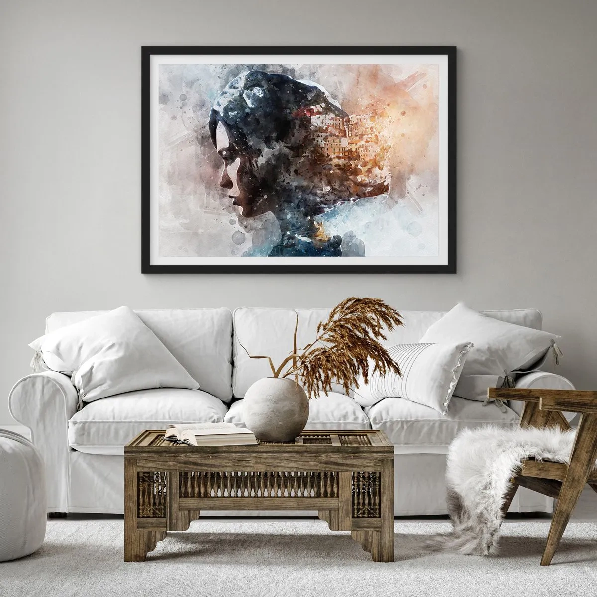 Plakát v černém rámu - Příběh o dívce s městem v pozadí - 91x61 cm