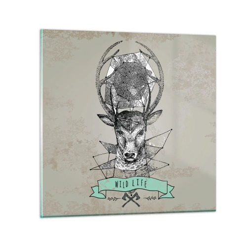 Obraz na skle - Vidění sv. Huberta - 30x30 cm