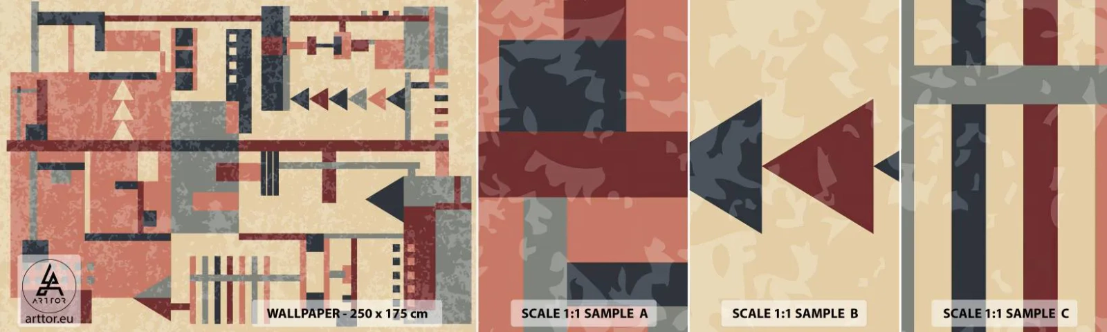 Vzor Fototapety Samolepicí Deluxe Sticker - Vodorovná a svislá kombinace - Abstrakce, Kus, Moderní vzor - 100x30 cm