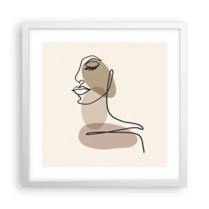 Plakát v bílém rámu - Při poslechu samé sebe - 40x40 cm