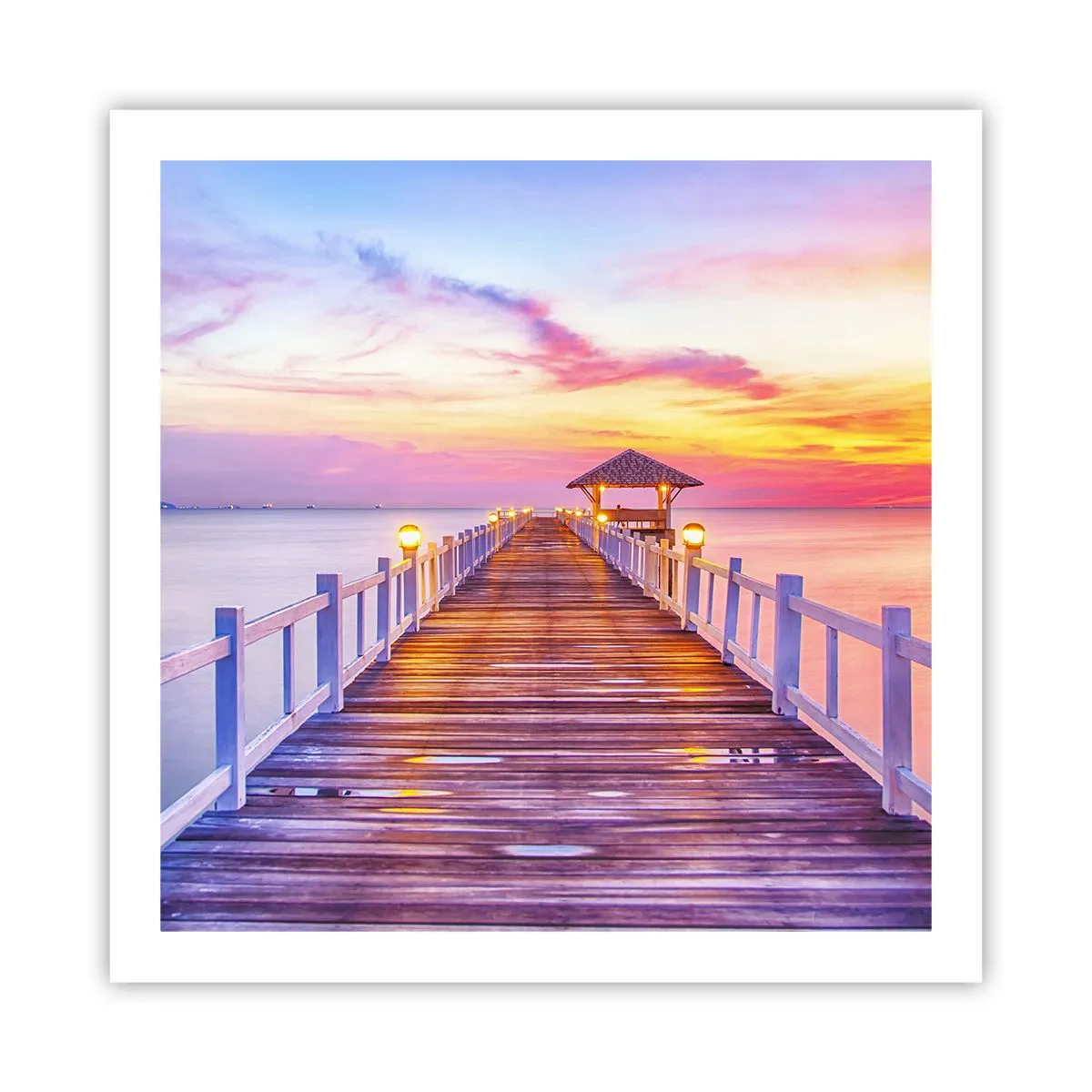 Plakát - Liliově-zlaté ticho večera - 60x60 cm