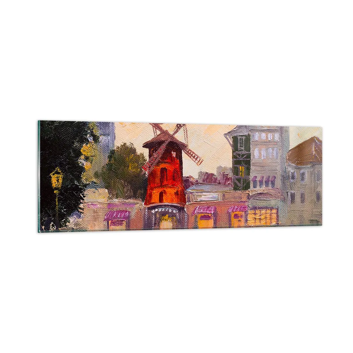 Obraz na skle - Pařížské ikony – Moulin Rouge - 90x30 cm