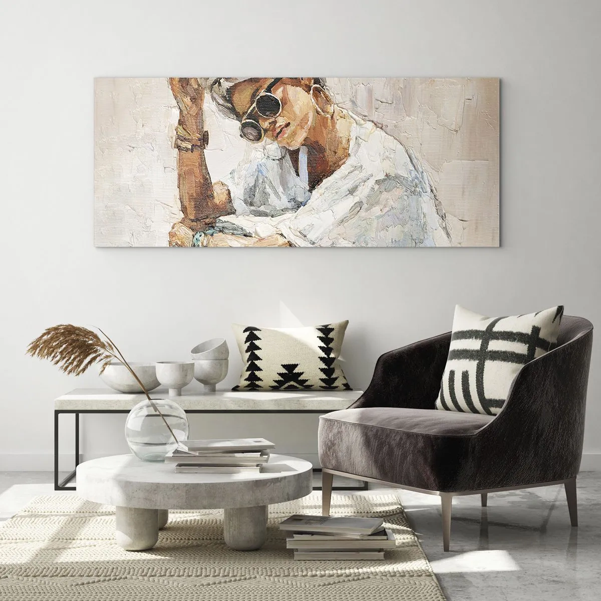 Obraz na skle - Portrét v plném slunci - 90x30 cm