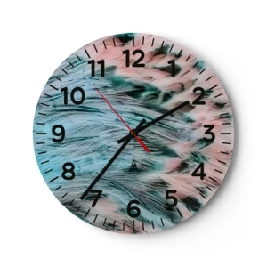 Nástěnné hodiny - Safírově růžové chmýří - 30x30 cm