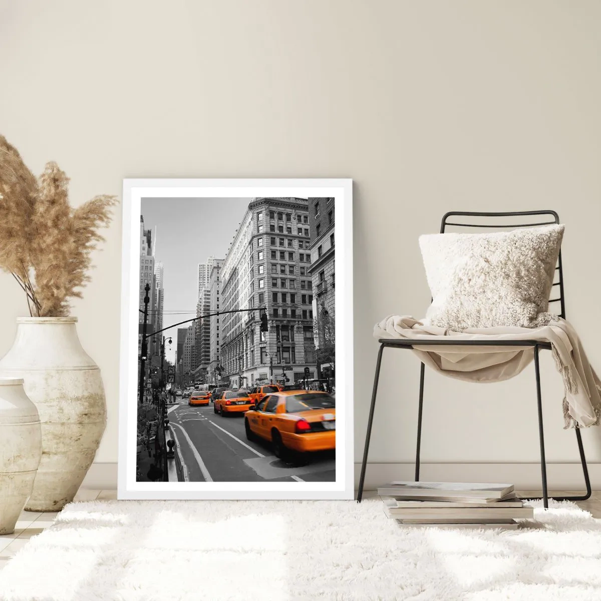 Plakát v bílém rámu - Slunce velkoměsta - 61x91 cm