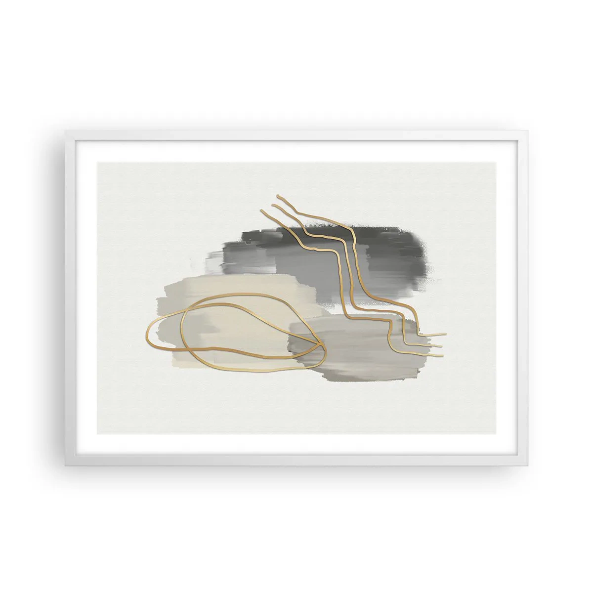 Plakát v bílém rámu - Trvání a pohyb - 70x50 cm