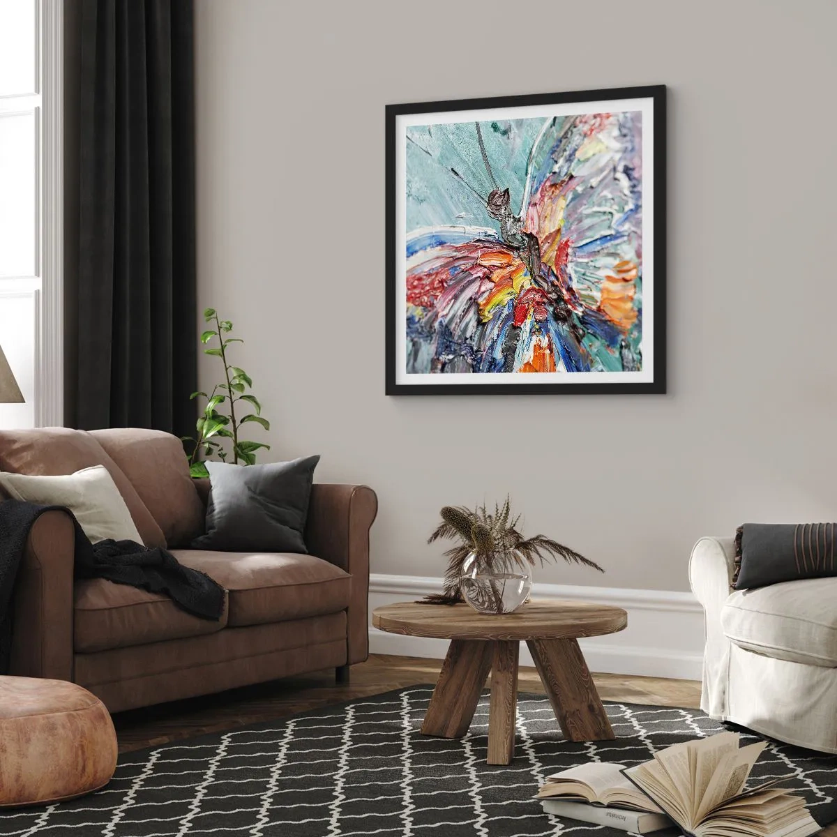 Plakát v černém rámu - Namalovaný přírodou - 60x60 cm