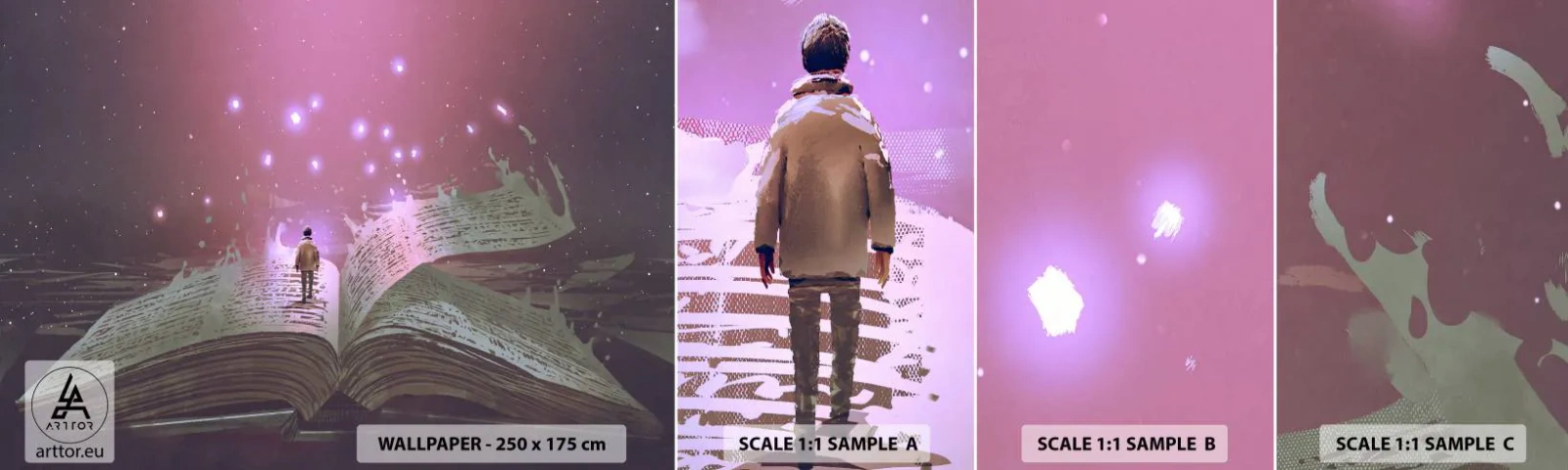 Vzor Fototapety Samolepicí Deluxe Sticker - Pozvánka do jiného světa - přečti si to! - Grafika, Abstrakce, Kus - 100x30 cm