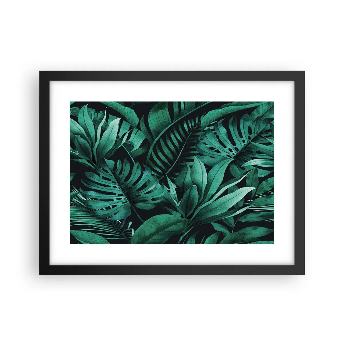 Plakát v černém rámu - Hloubka tropické zeleně - 40x30 cm