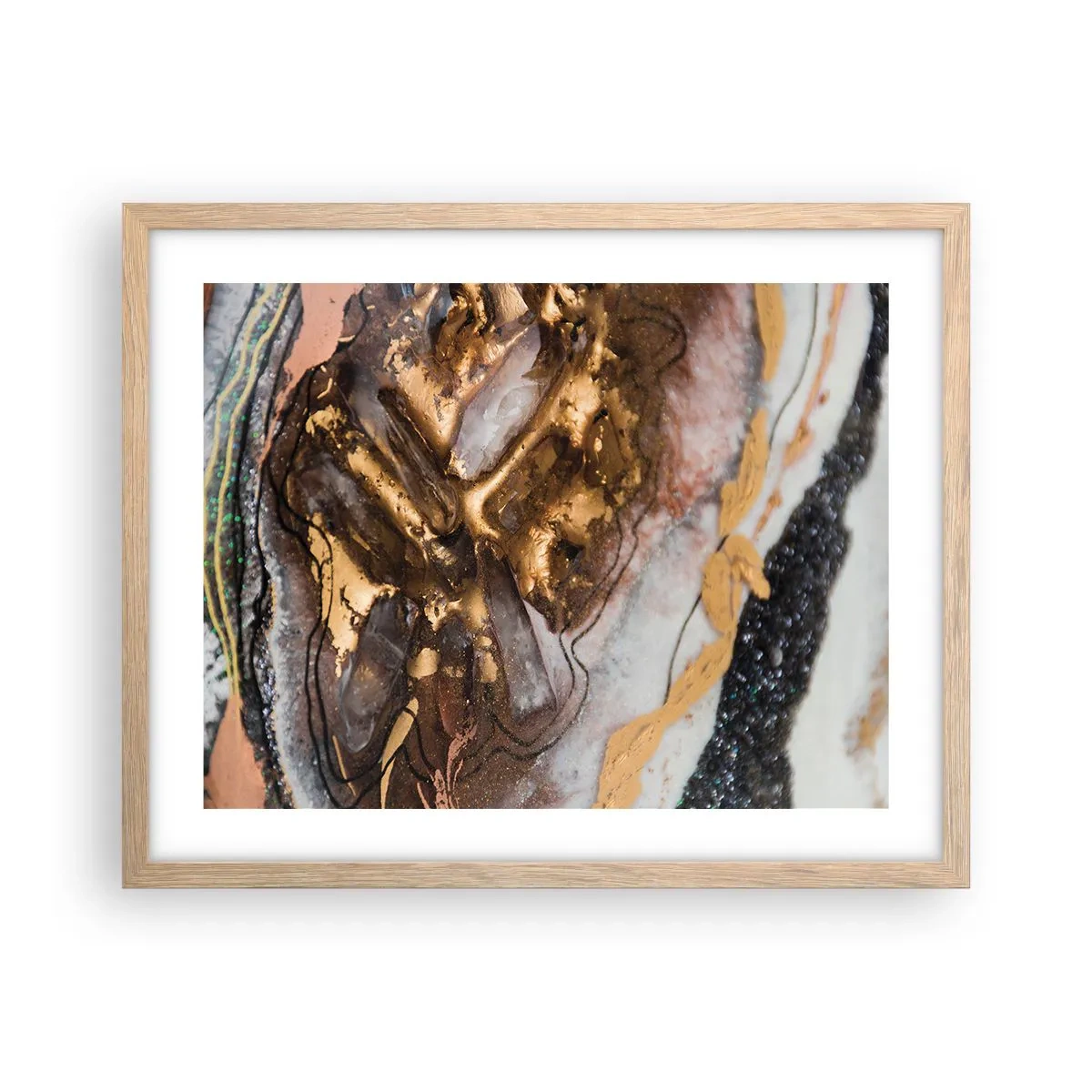 Plakát v rámu světlý dub - Prvek země - 50x40 cm