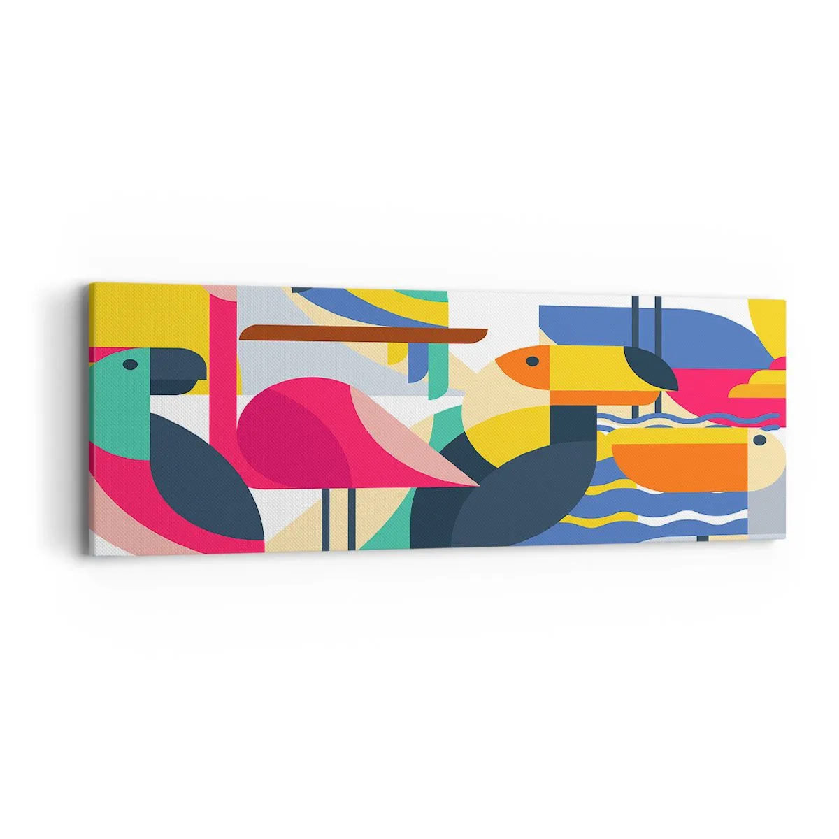 Obraz na plátně - Ptačí párty - 90x30 cm