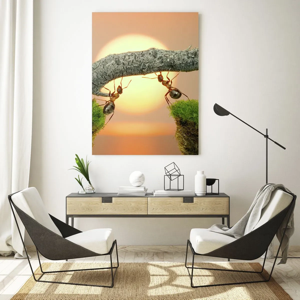 Obraz na skle - Radostná, společná práce - 50x70 cm