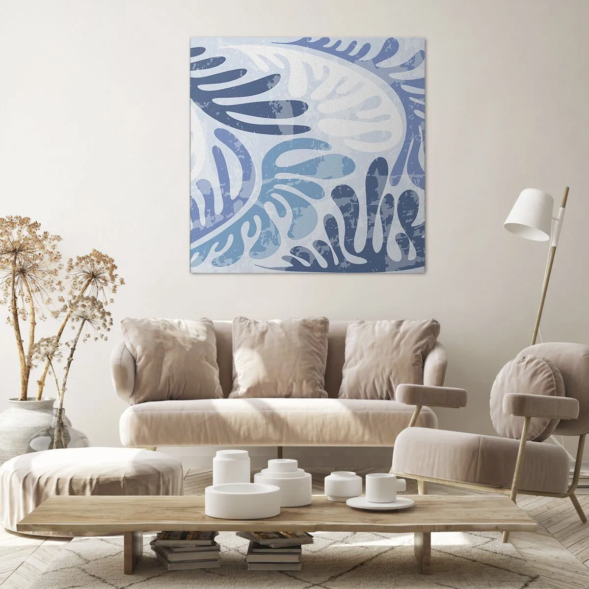 Obraz na plátně - Modré kapradí - 60x60 cm