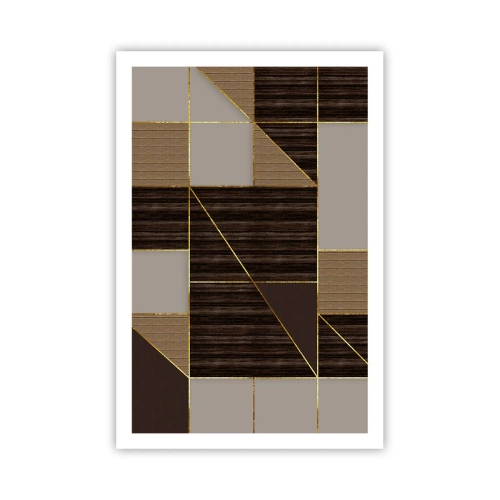 Plakát - Mozaika hnědé a zlaté - 61x91 cm