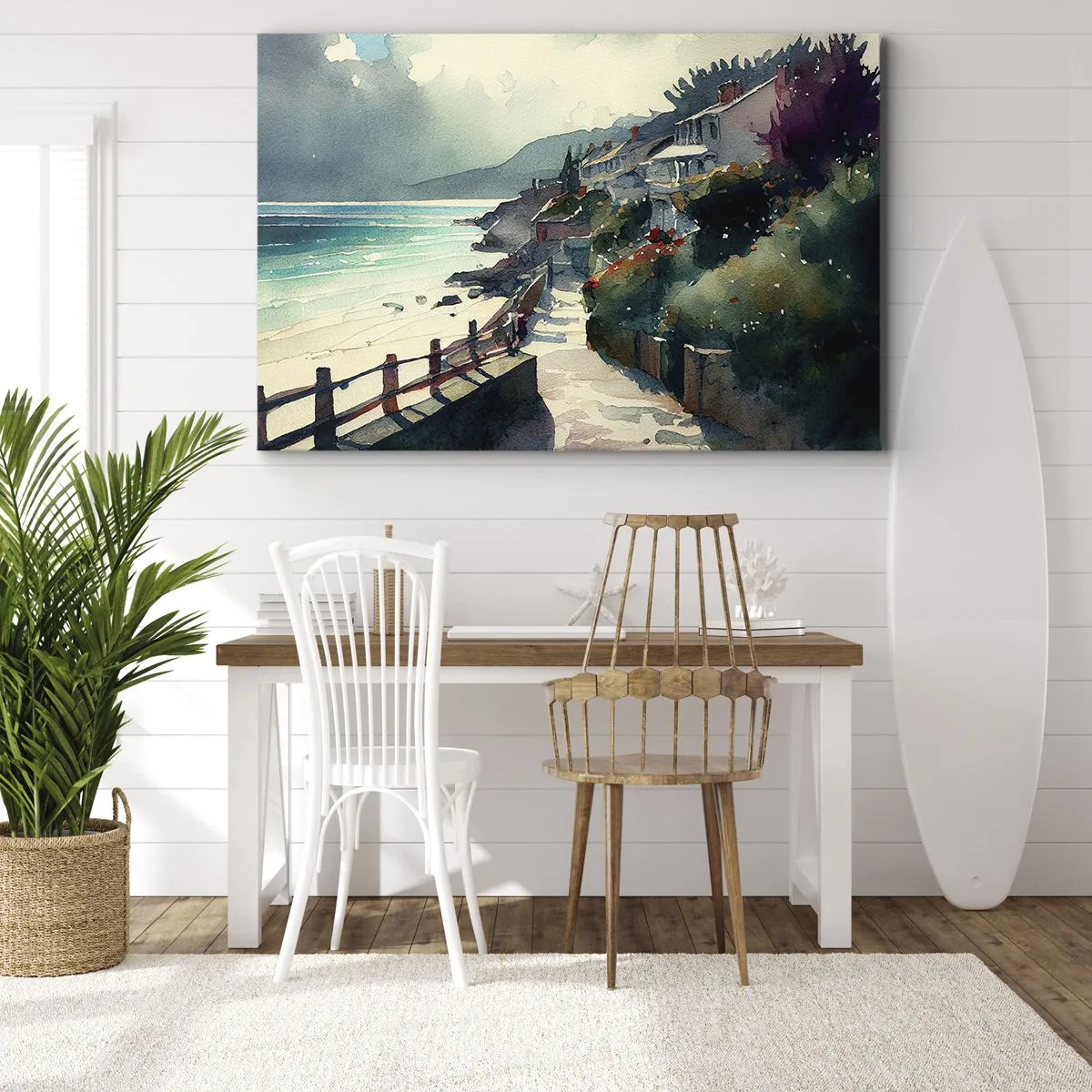 Obraz na plátně - Středomořské městečko - 70x50 cm