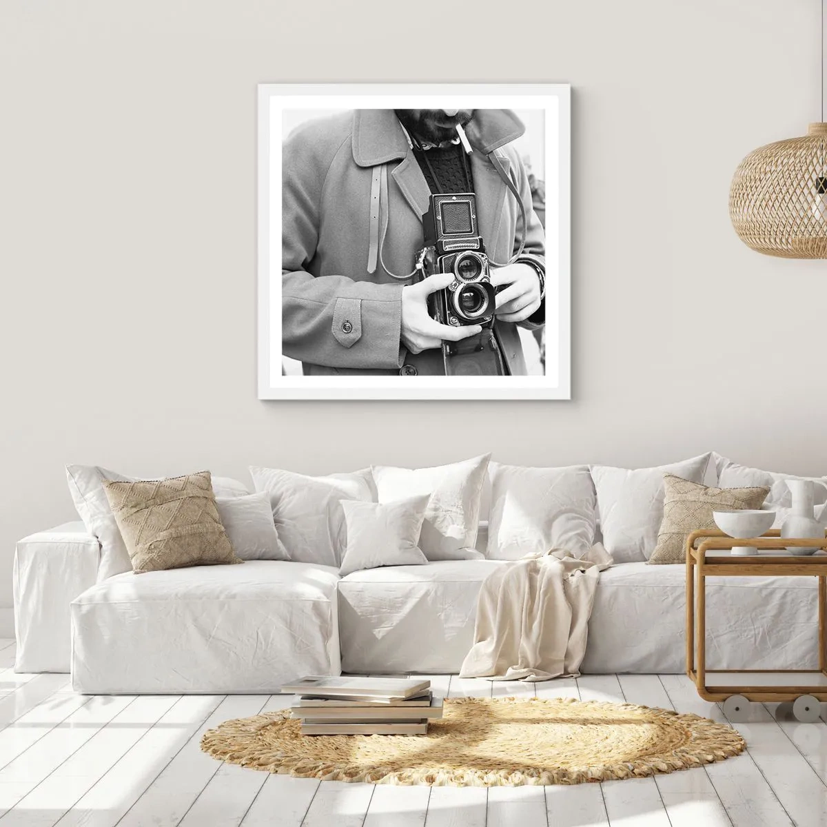 Plakát v bílém rámu - V retro stylu - 50x50 cm