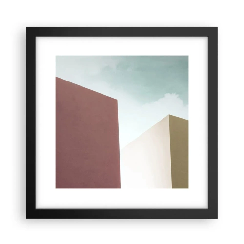 Plakát v černém rámu - Geometrie slunečného léta - 30x30 cm