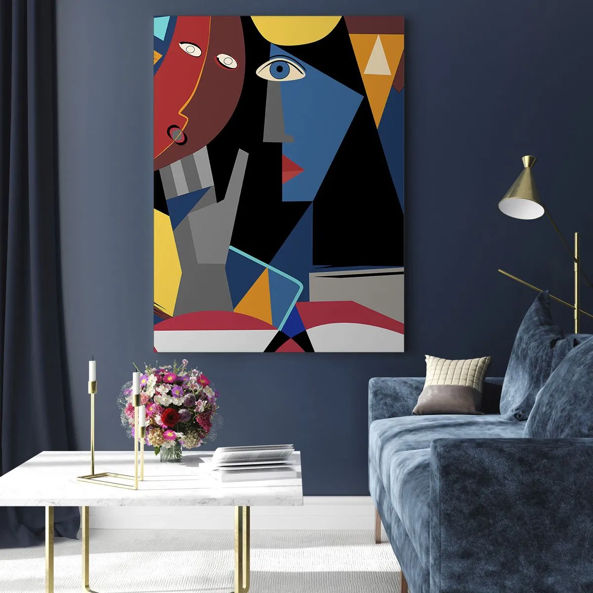 Obraz na skle - Konverzace kubistů - 50x70 cm