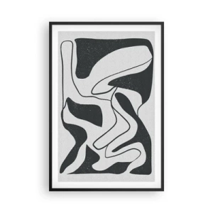 Plakát v černém rámu - Abstraktní hra v labyrintu - 61x91 cm