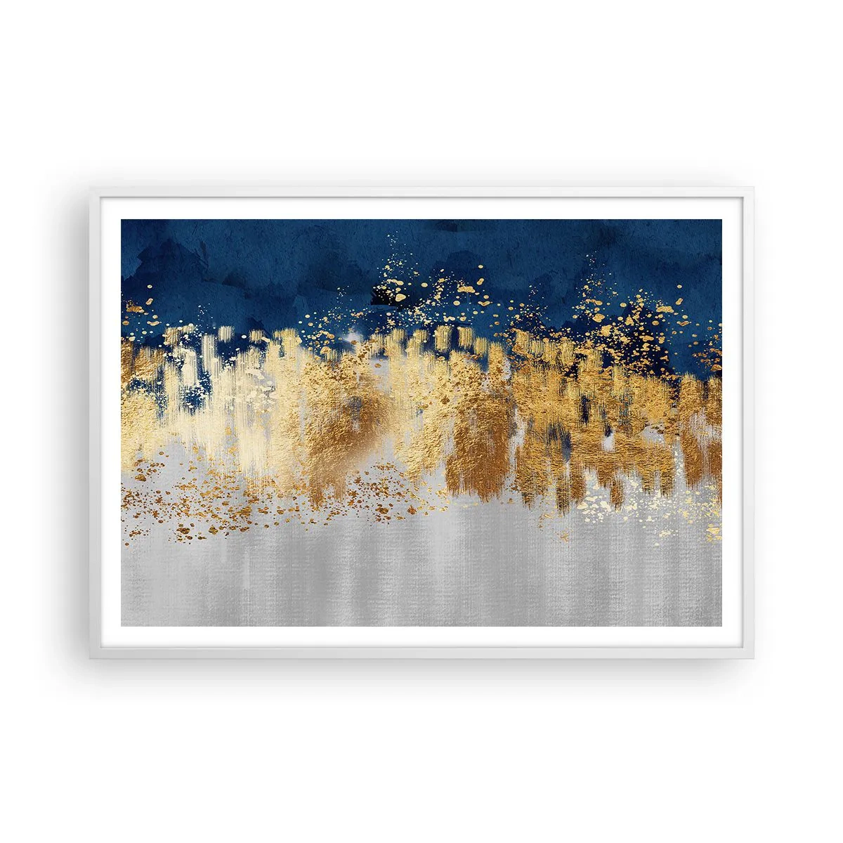 Plakát v bílém rámu - Moderní kompozice s jiskrou - 100x70 cm