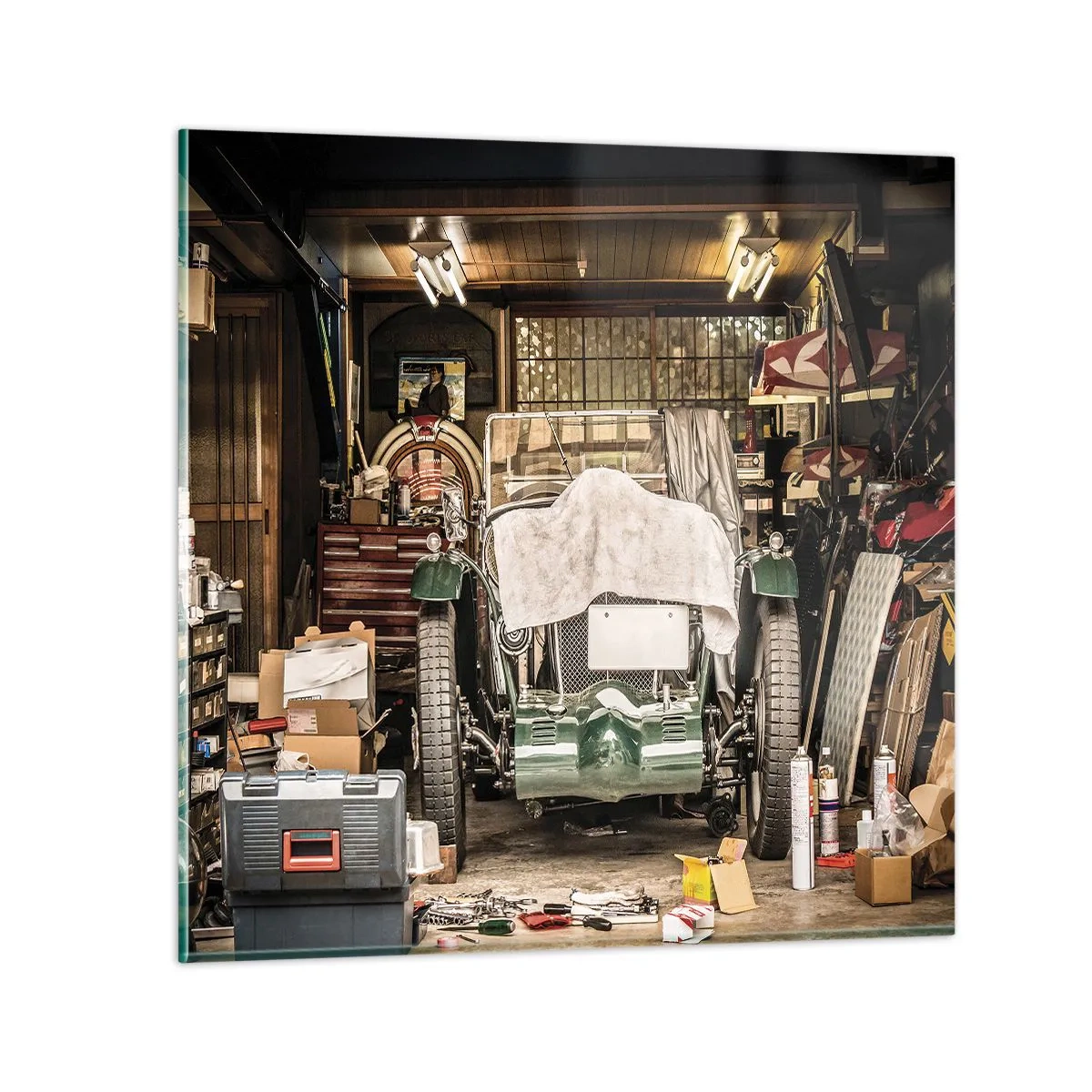 Obraz na skle - Zpět do minulosti - 40x40 cm