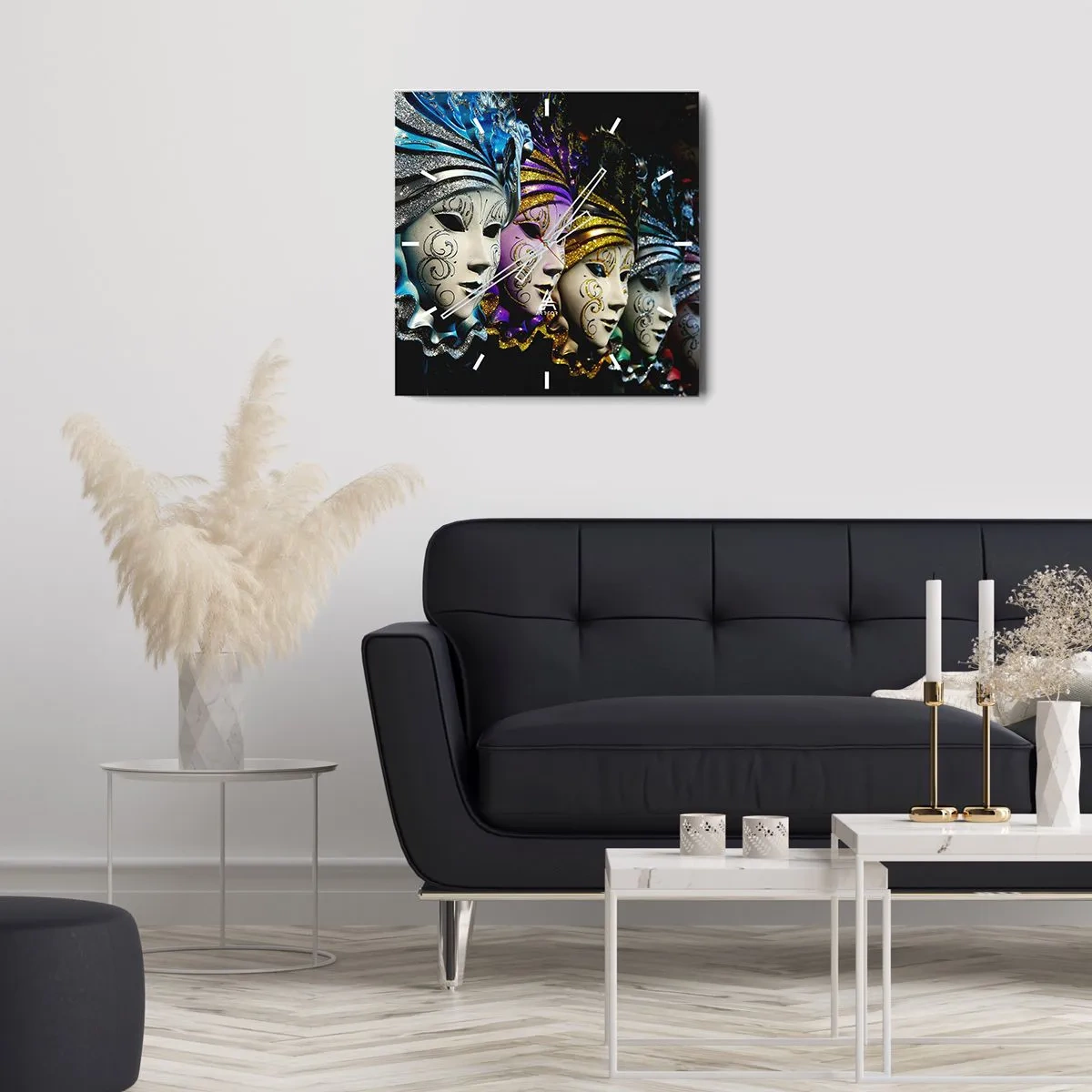 Nástěnné hodiny - Tajemství ve zlaté a ve stříbrné - 40x40 cm