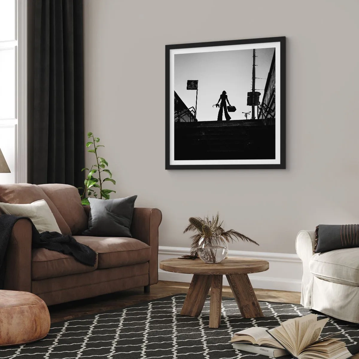 Plakát v černém rámu - Městská cesta - 60x60 cm