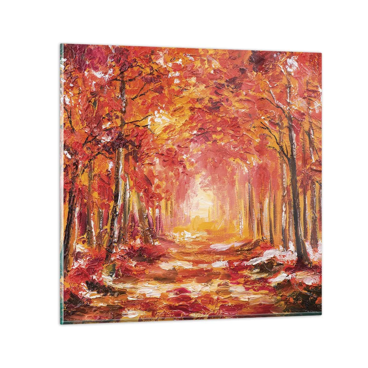 Obraz na skle - Měděný les - 30x30 cm